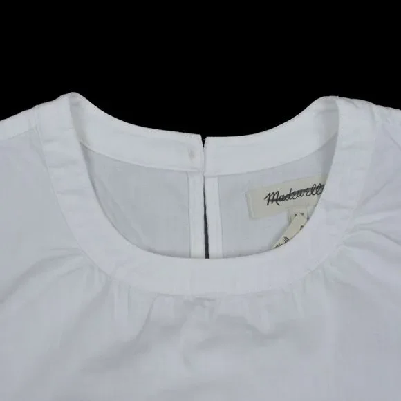 New MADEWELL Size XS Denim Tie-Cuff Shirt in Pure White - Picture 7 of 7